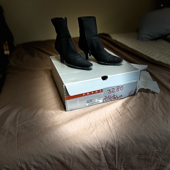 PRADA- Ankle Booties Black Suede Calzature Donna Camoscio 6 - Picture 6 of 6